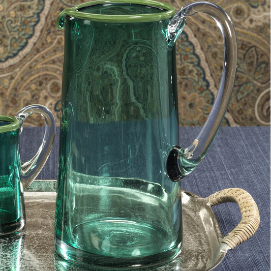 Azul Juice Pitcher - Azul, Green and Clear - Large - 9-1/2-in - Mellow Monkey