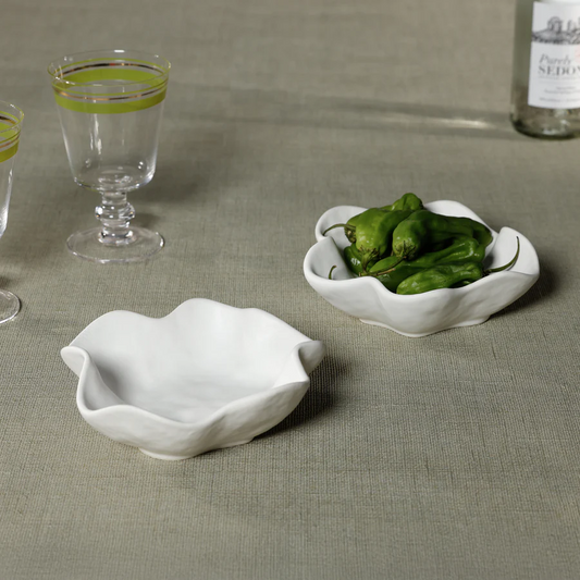 Alfresco Round Wavy Ceramic Condiment Bowl - 6-in - Mellow Monkey