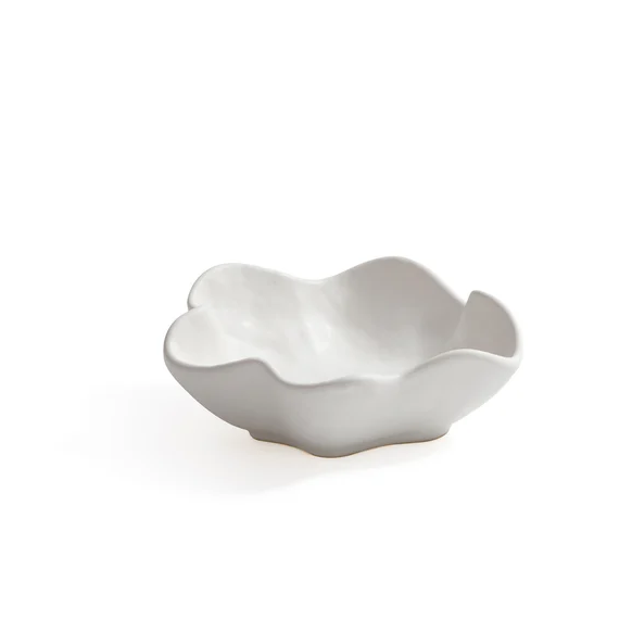 Alfresco Round Wavy Ceramic Condiment Bowl - 6-in - Mellow Monkey