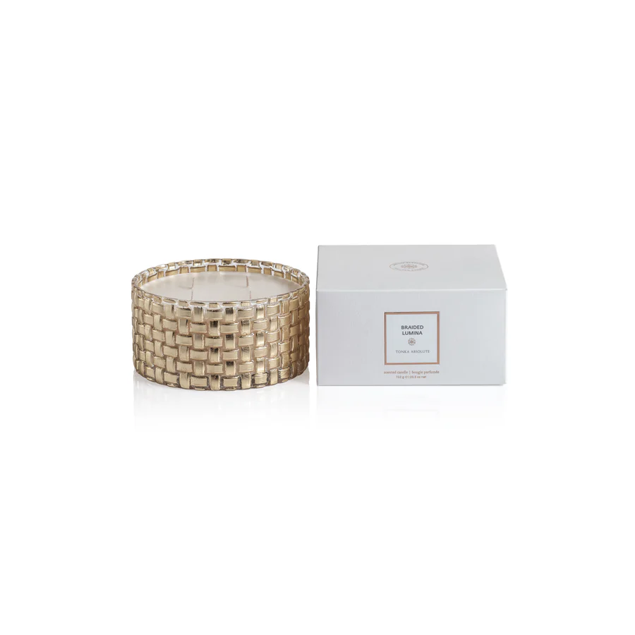 Tonka Absolute - Braided Lumina Scented Candle - Four Wick - 26.5 oz. - Mellow Monkey
