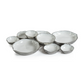 Cluster of Nine Round Serving Bowls - Nickel and White - Mellow Monkey