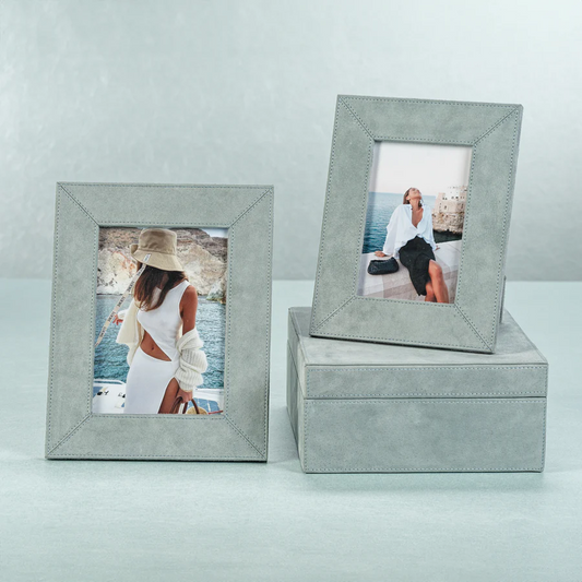 Suede Lux Photo Frame - Côte d'Azur Blue - Mellow Monkey