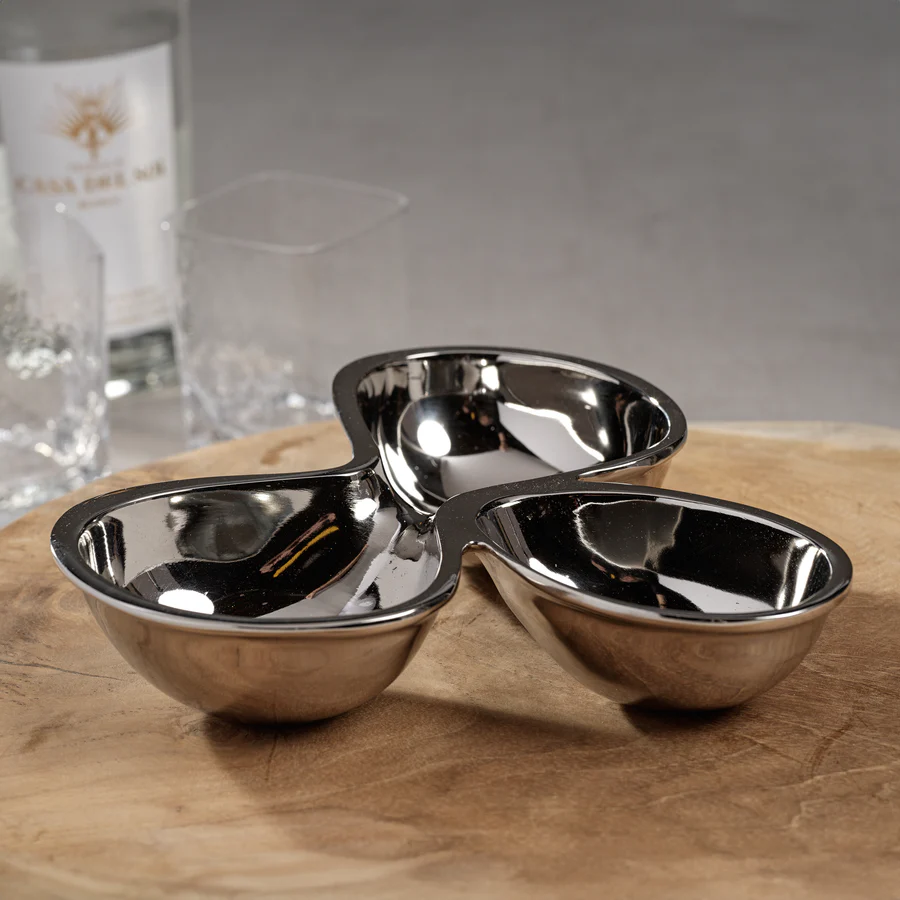 Punta Mita Cocktail Condiment Bowl Set - Polished Nickel - Mellow Monkey