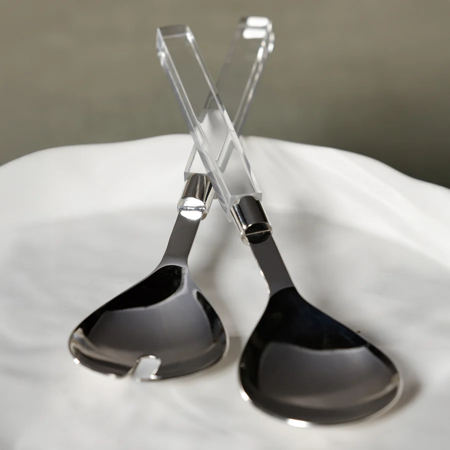 Mougins Salad Server Set with Acrylic Handle - Mellow Monkey