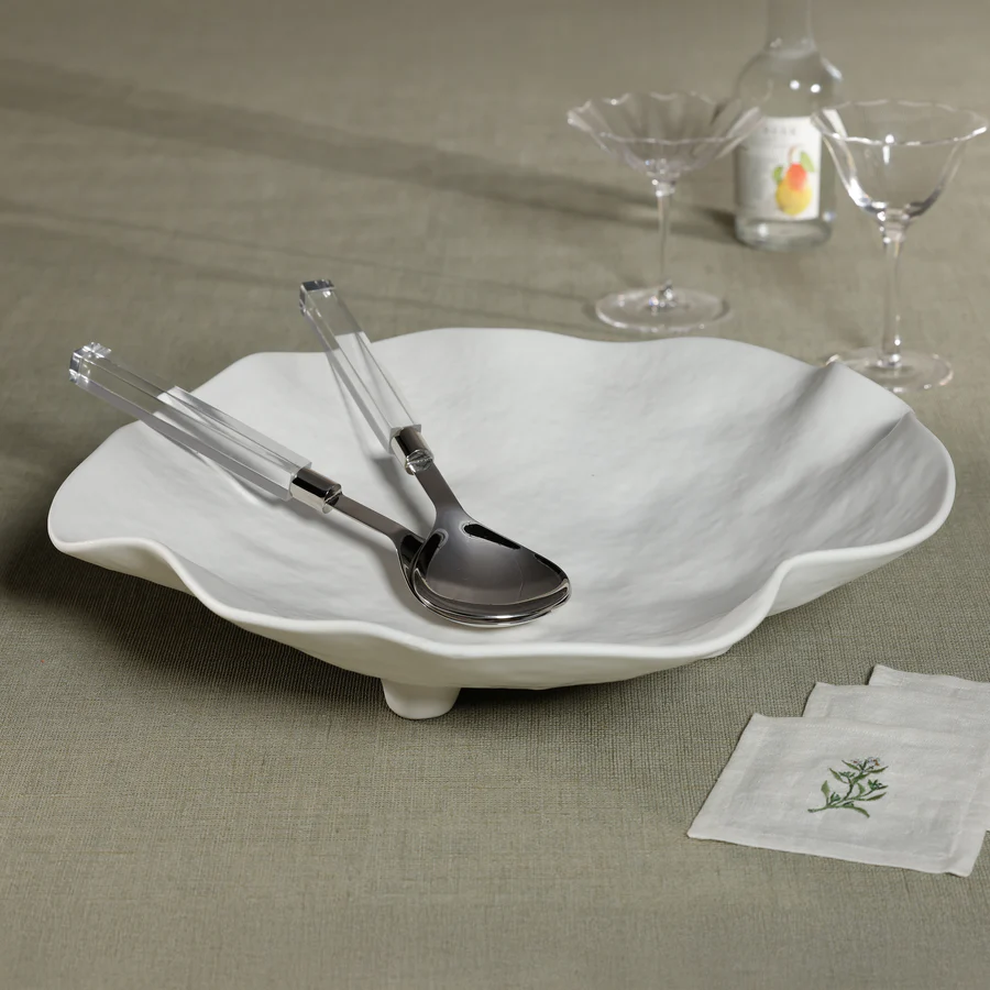 Mougins Salad Server Set with Acrylic Handle - Mellow Monkey