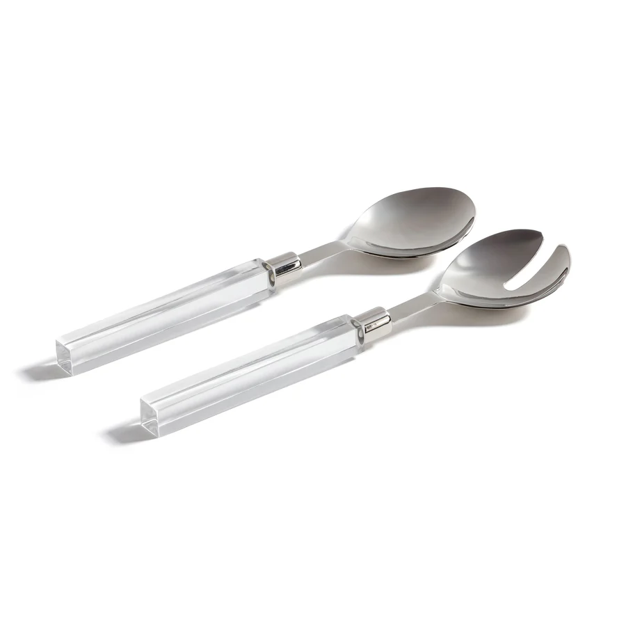 Mougins Salad Server Set with Acrylic Handle - Mellow Monkey