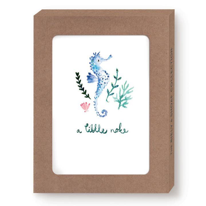 A Little Note Boxed Notecard - Seahorse - Set of 10 - Mellow Monkey