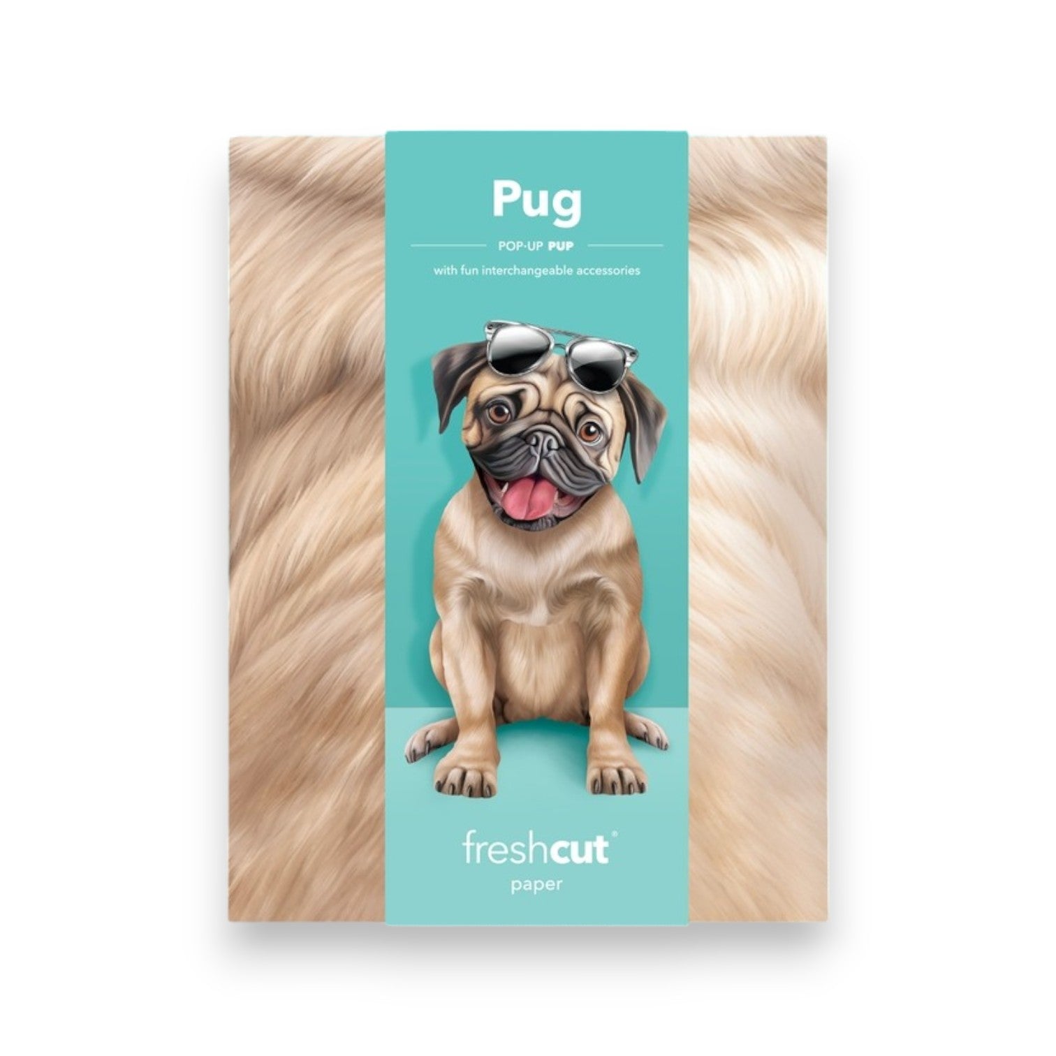 Pug - Freshcut Pop-Up Pet Greeting Cards - Mellow Monkey