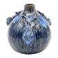 Blue Rabbit Trio - Porcelain Ceramic Vase - 4.6 x 4.6 x 4.2-in - Mellow Monkey