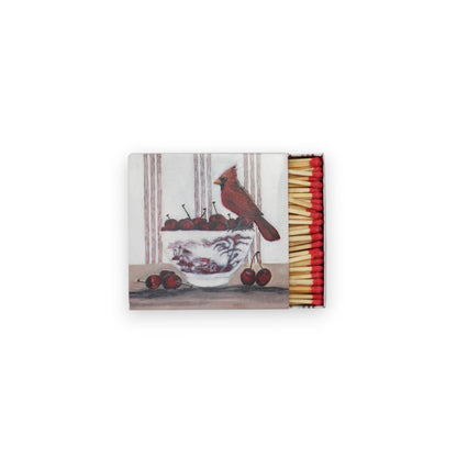 Safety Matches in Matchbox with Bird on Dish - 4-1/4-in - Mellow Monkey