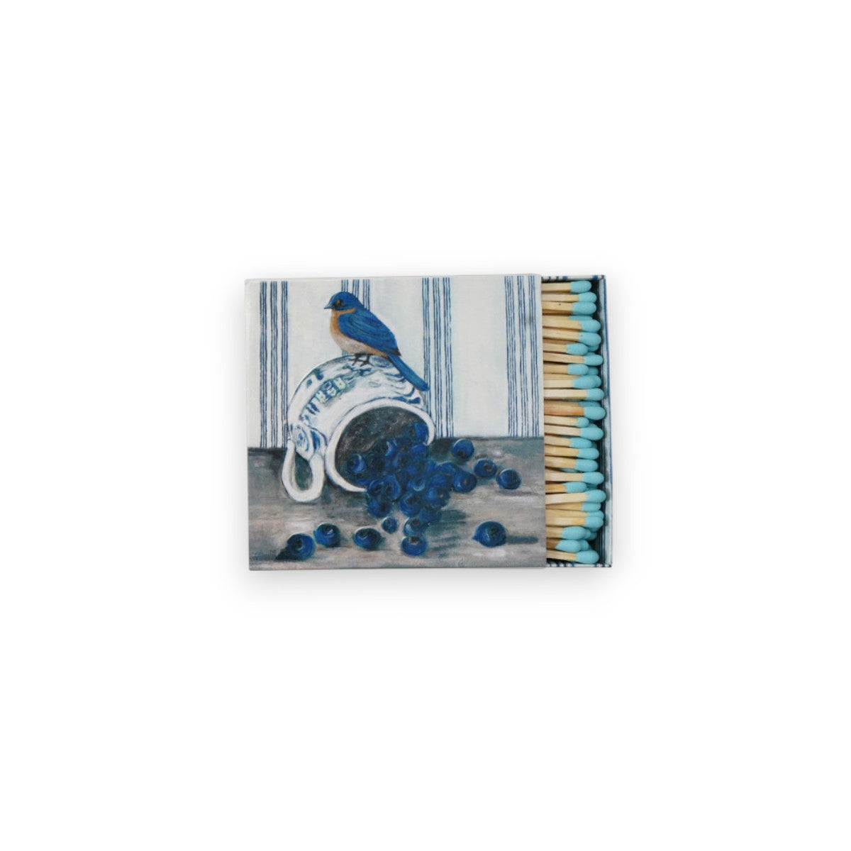 Safety Matches in Matchbox with Bird on Dish - 4-1/4-in - Mellow Monkey