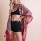 Tapestry Tassel Moroccan Kimono-Red Lavender - Mellow Monkey