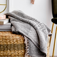 Recycled Cotton Blend Knit Throw with Fringe - 60-in - Mellow Monkey