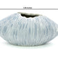 Mini Oval Vase - Handcrafted Porcelain Bud Vase - White with Blue Lines - - Mellow Monkey