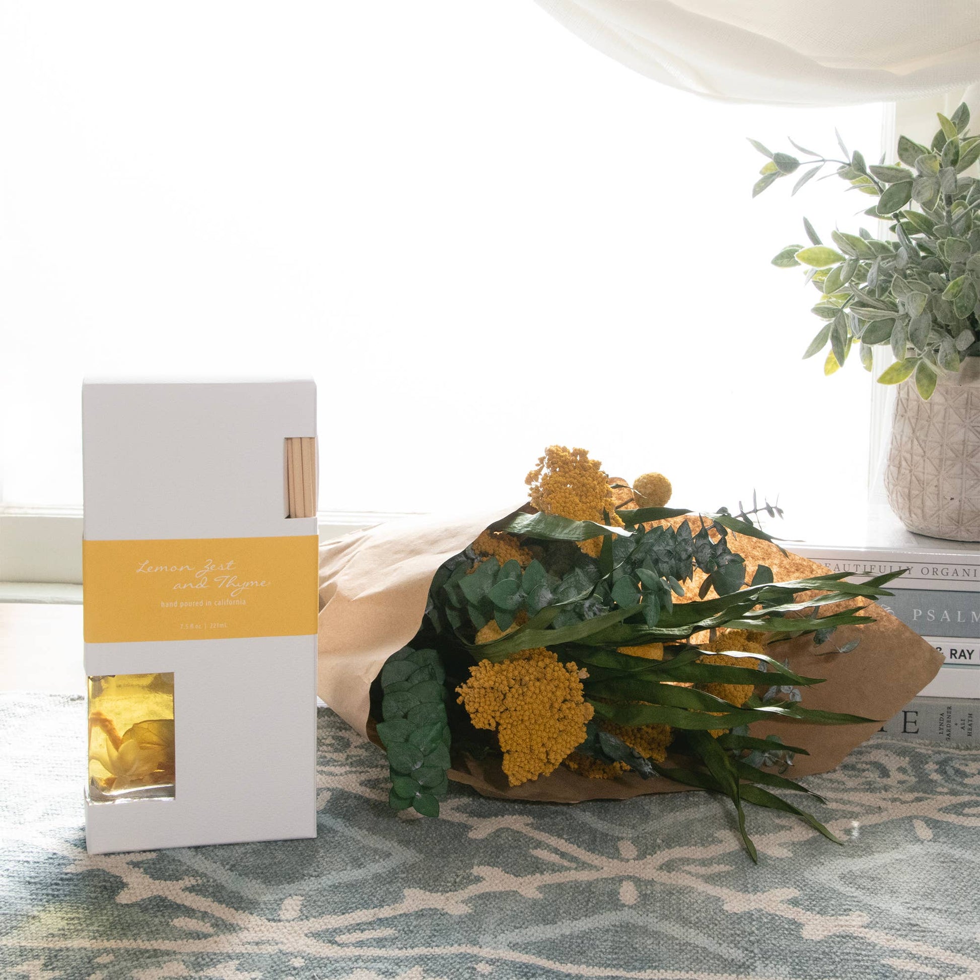 Lemon Zest and Thyme Botanical Reed Diffuser - Mellow Monkey