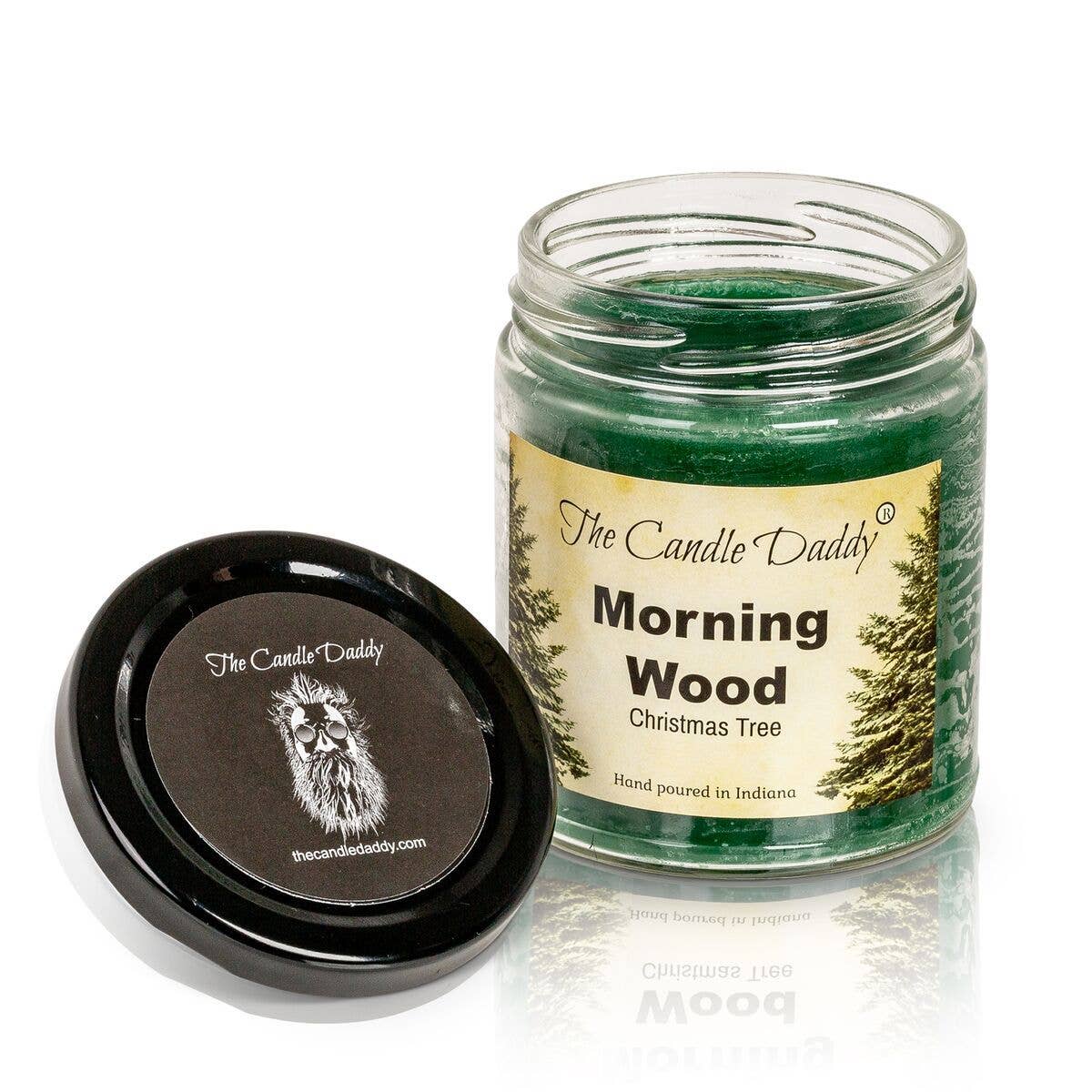 Morning Wood Christmas Holiday Candle - Blue Spruce Pine Tree - 6oz - Mellow Monkey
