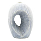 Artura - Handcrafted Porcelain Vase - White with Blue Stripes - 4.7 x 6.3 x 8.7 in - Mellow Monkey