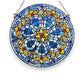 Ophelia Blue Stained Glass Window Panel - 19-1/2-in