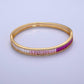 Ombre CZ Baguette Bangle Bracelet in Gold / Silver: Gold Pink - Mellow Monkey