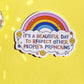 Respect pronouns sticker lgbtq hydroflask planner: Holographic - Mellow Monkey