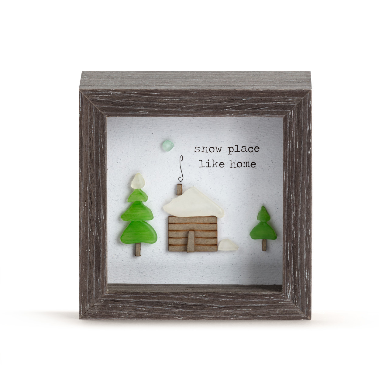 Snow Place Like Home - Sharon Nowlan Shadow Box - 4 x 4 in - Mellow Monkey