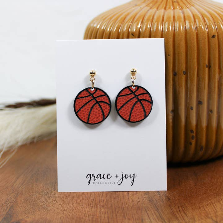 Basketball Dangle Acrylic Earrings - Mellow Monkey