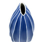 Seda - Handcrafted Porcelain Vase - Navy with White Stripes - 4.8 x 4.5 x 8.3 in - Mellow Monkey