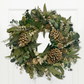 Eucalyptus Winter Wreath With Gold Accent Pine Cones - 18-in