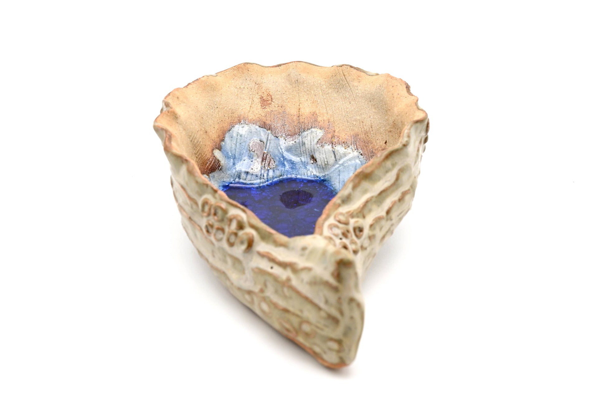 Oyster Blue Geyser - Decorative Plate/Dish - 4-in x 6-1/2 - Mellow Monkey