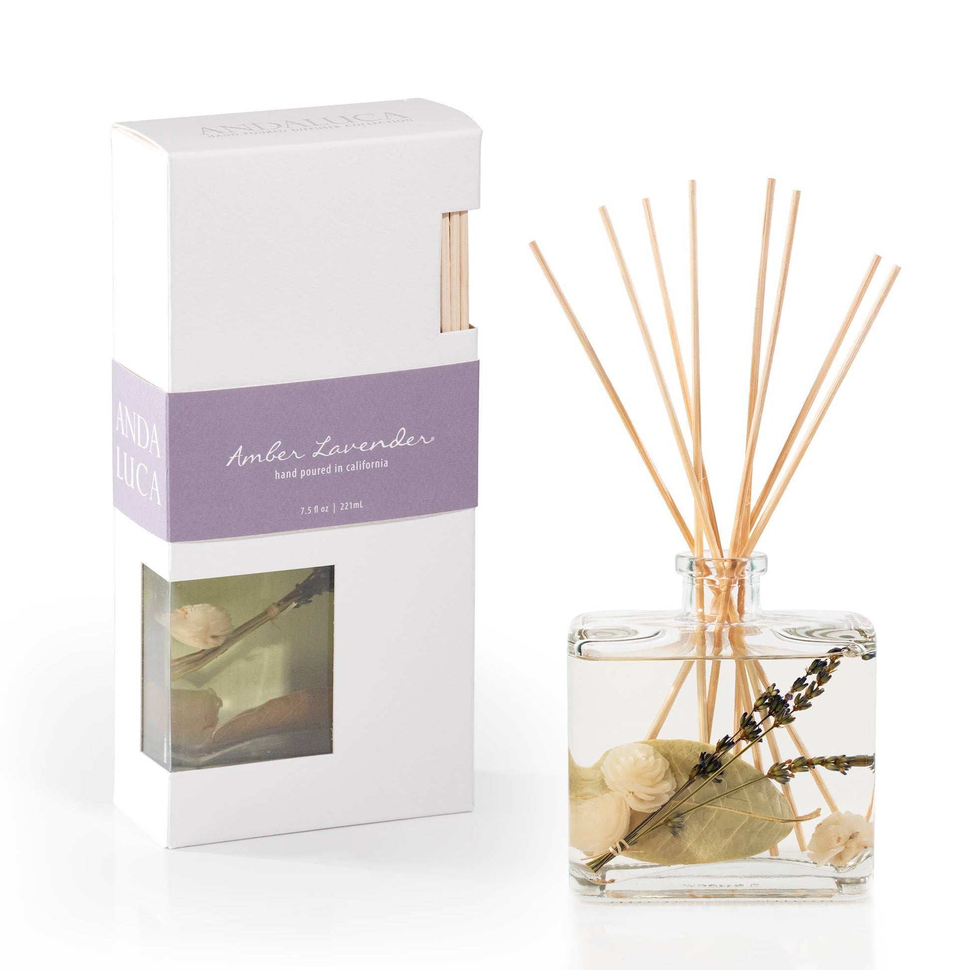 Amber Lavender Botanical Reed Diffuser - Mellow Monkey