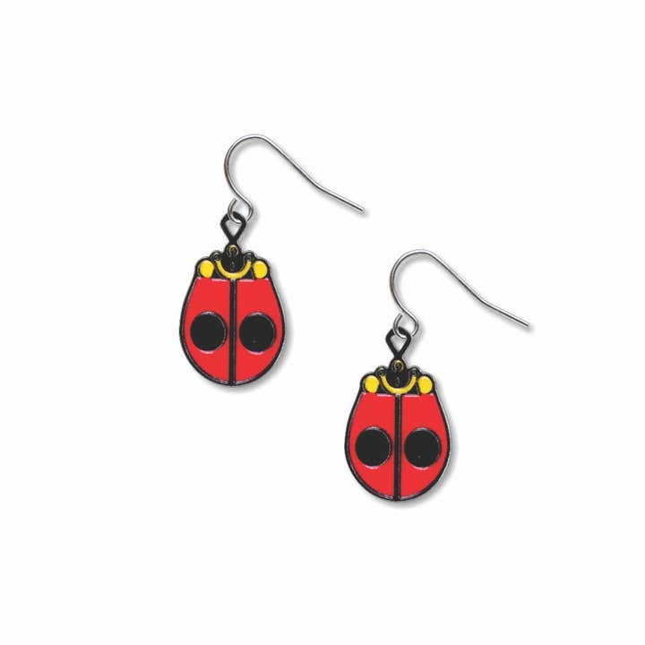 Ladybug - Charley Harper Inspired Earrings - Mellow Monkey