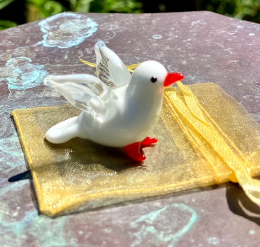 Mini Glass Dove Sitter - Mellow Monkey