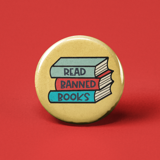 Read Banned Books Pinback Button - 1.25" - Mellow Monkey