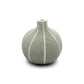 Mini Omo - Handcrafted Porcelain Bud Vase - Gray with White Stripes - 2.7 x 2 x 2.8 in - Mellow Monkey