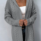 Cable Knit Front Open Cardigans with Hood - Mellow Monkey