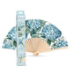 Hydrangea Hand Fan-Blue & Green-16"W - Mellow Monkey