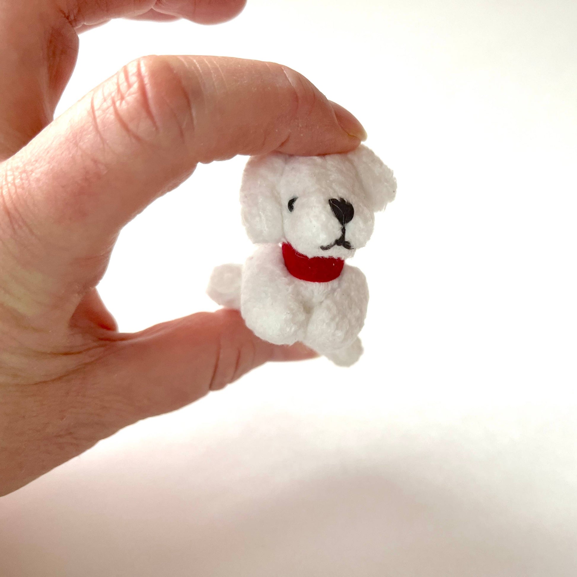 Small Plush Puppy Dog - White - Backpack Charm - 2-in - Mellow Monkey