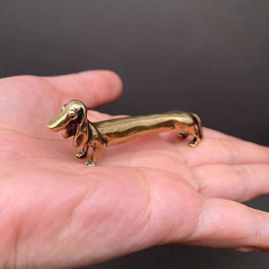 Brass Dachshund Desktop Ornament - 3-in.