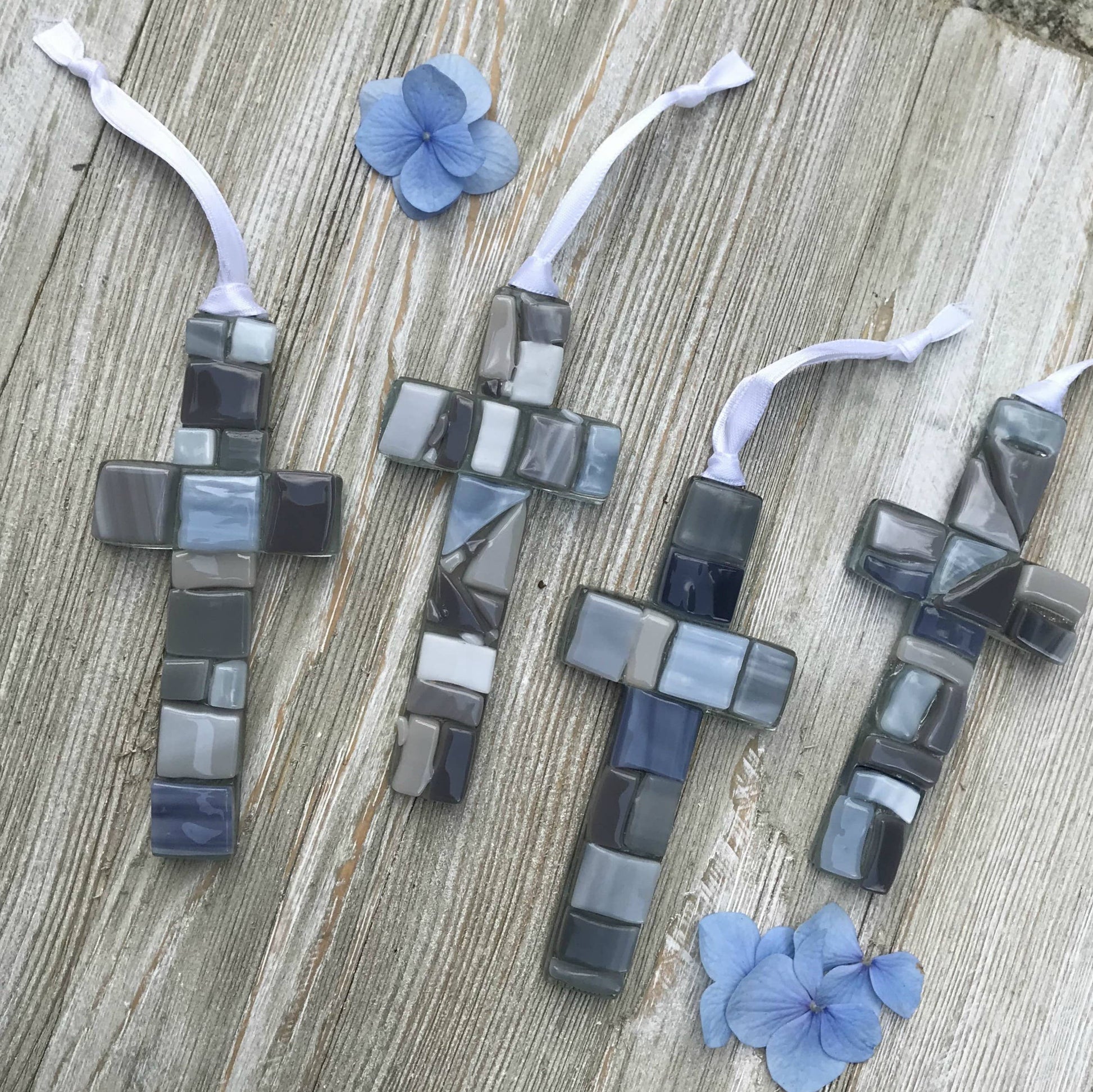 Handmade Glass Mosaic Wedding Anniversary Cross - Mellow Monkey
