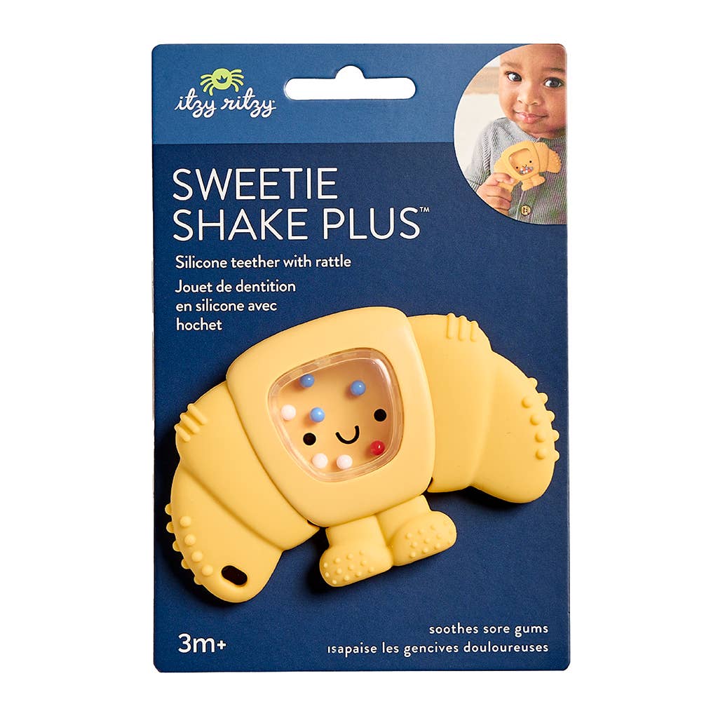Sweetie Shake Plus™ - Croissant Teething + Rattle Toy - Mellow Monkey