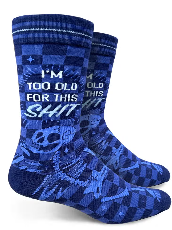 I'm Too Old For This Shit - Men's Crew Socks - Mellow Monkey