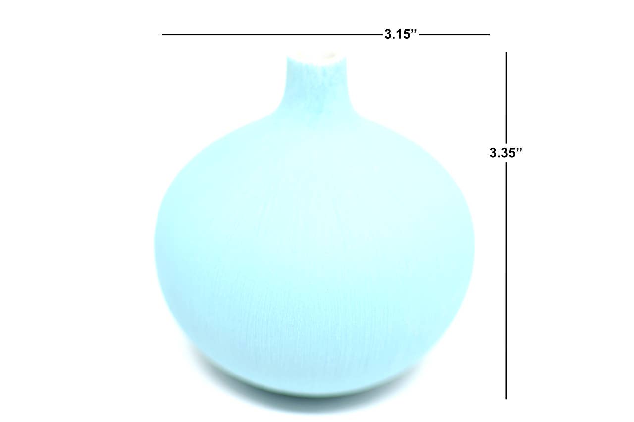 Tiny Congo - Handcrafted Porcelain Bud Vase - Sky Blue - 3.2 x 3.2 x 3.4 in - Mellow Monkey
