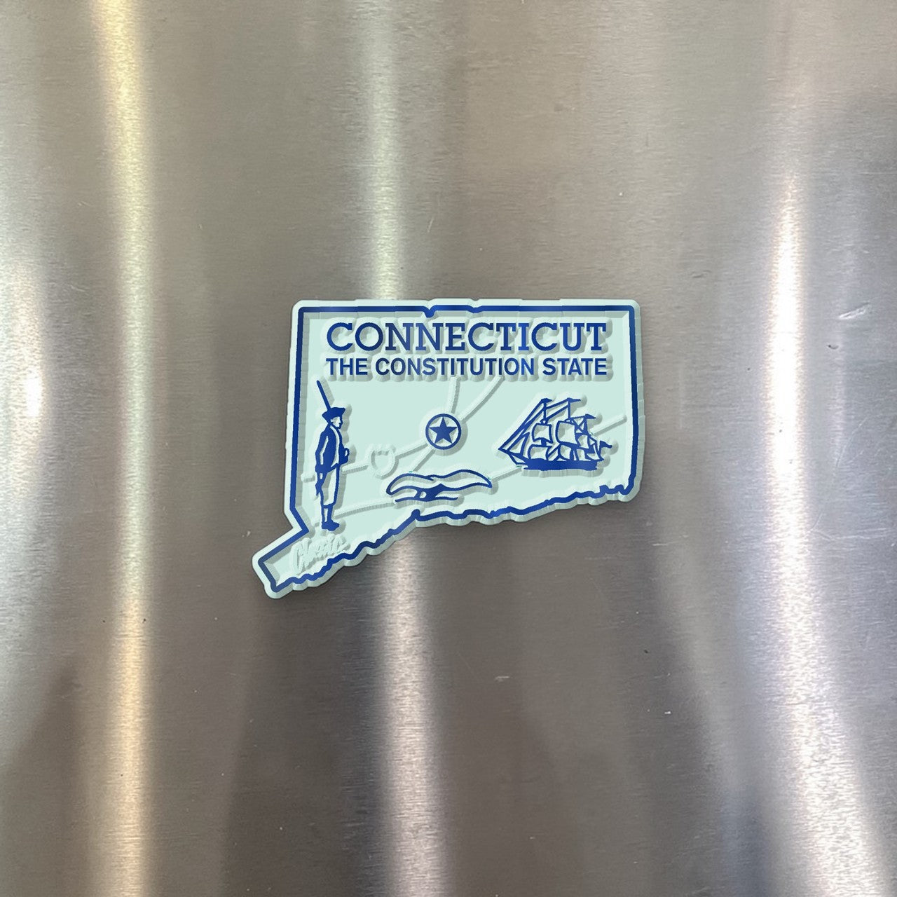 Connecticut Small State Magnet - 2-in - Mellow Monkey