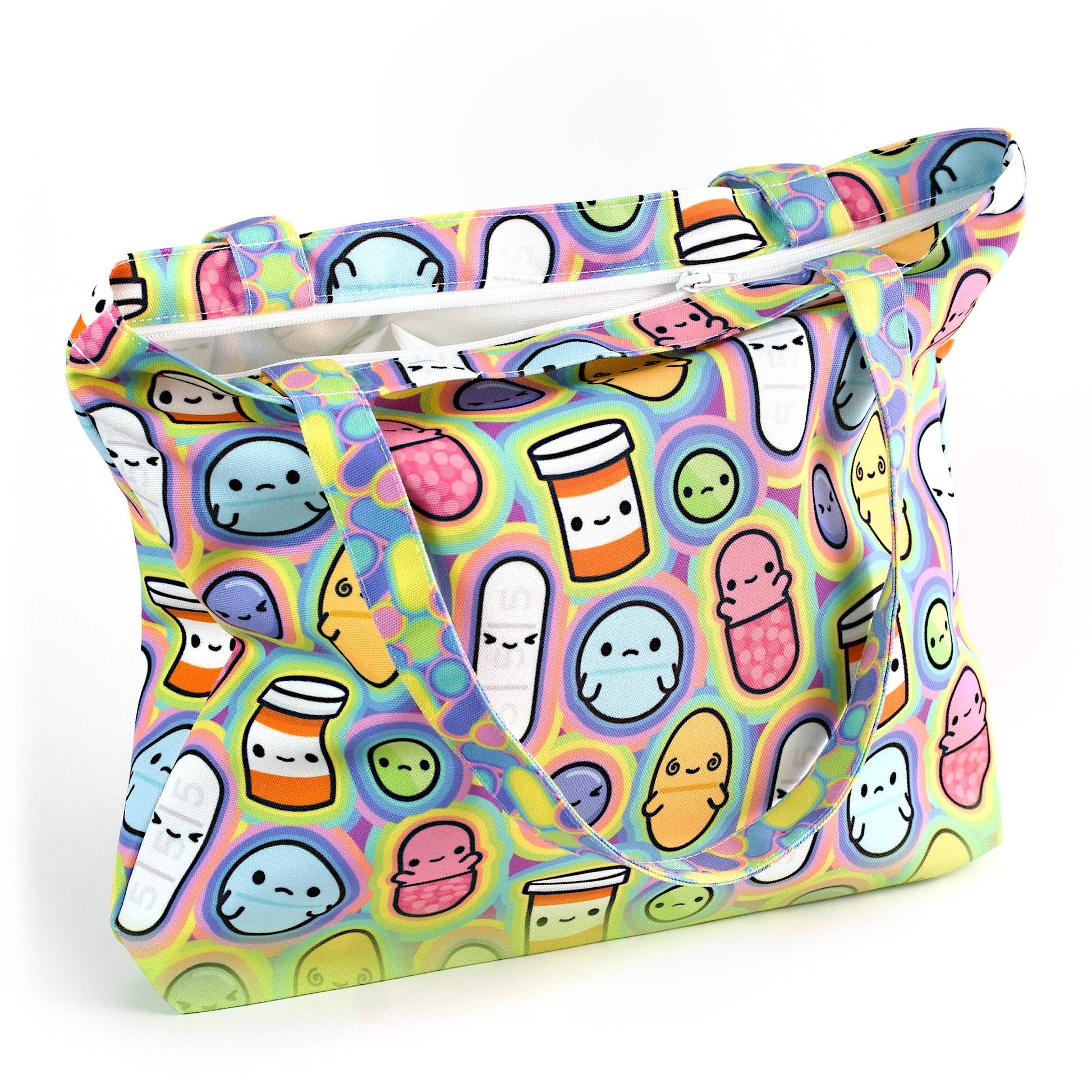 Prescription Pals Tote Bag - Zippered Pocket - Washable - Mellow Monkey