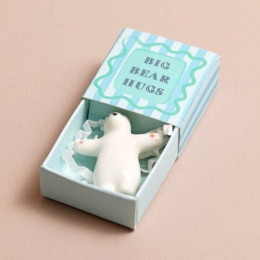 Big Bear Hugs - Tiny Matchbox Ceramic Token - Mellow Monkey
