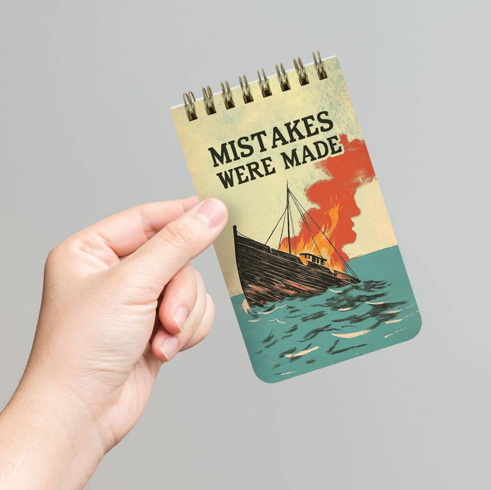 Mistakes Were Made - Funny 3x5 Spiral Memo Notepad - Mellow Monkey