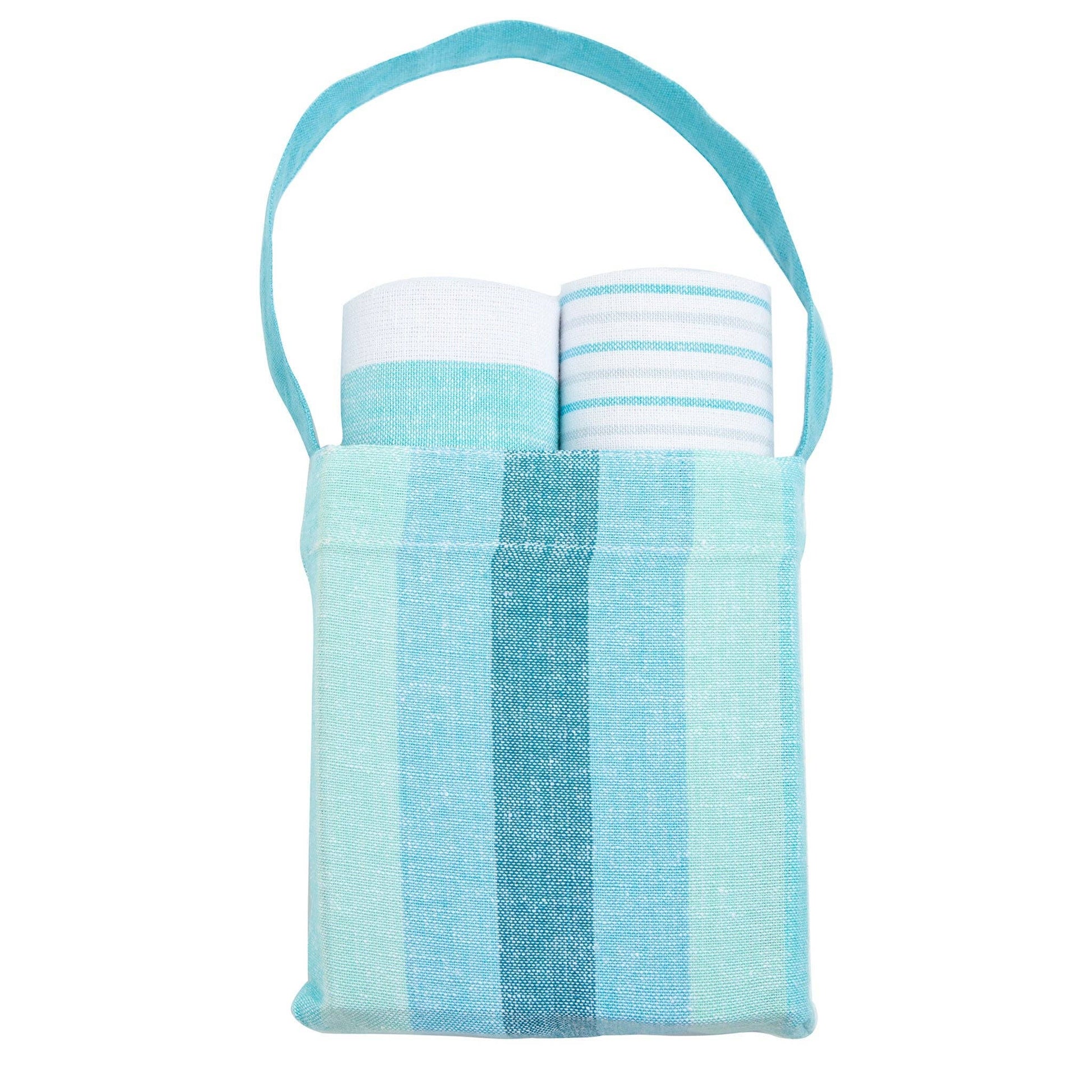 Seafoam Stripe Tea Towel Set - 3 Piece - Mellow Monkey