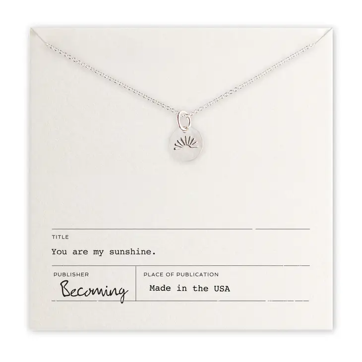 Silver You Are My Sunshine Necklace - Mellow Monkey