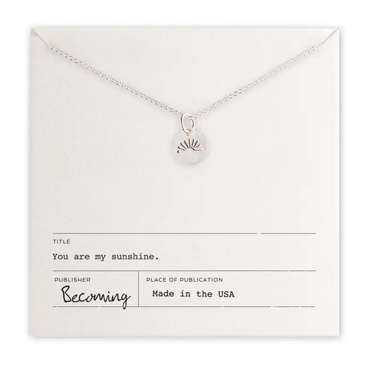 Silver You Are My Sunshine Necklace - Mellow Monkey