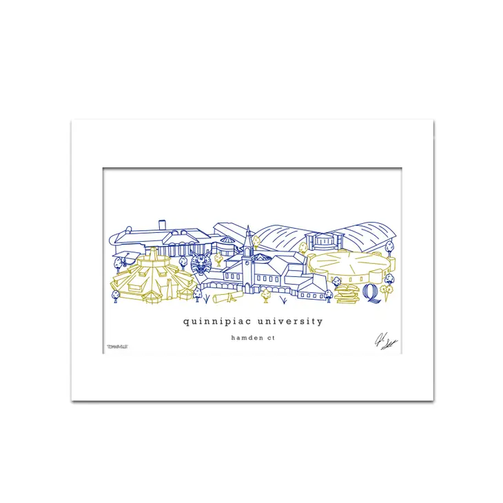 Quinnipiac University Minimalist Art Print - 8x10-in - Mellow Monkey